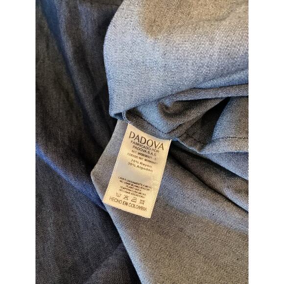 Padova Colombia kaftan denim jean balloon sleeve v neck boho resort dress 6 - Picture 7 of 10